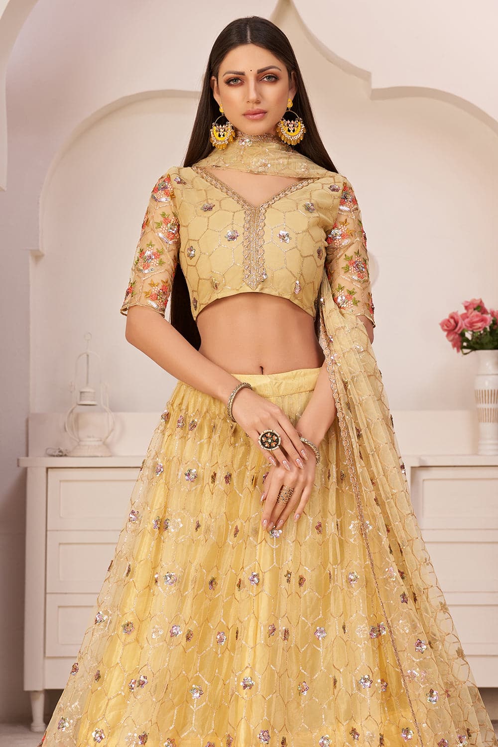 Buy Lemon Yellow Lehenga Choli online-Karagiri – Karagiri Global