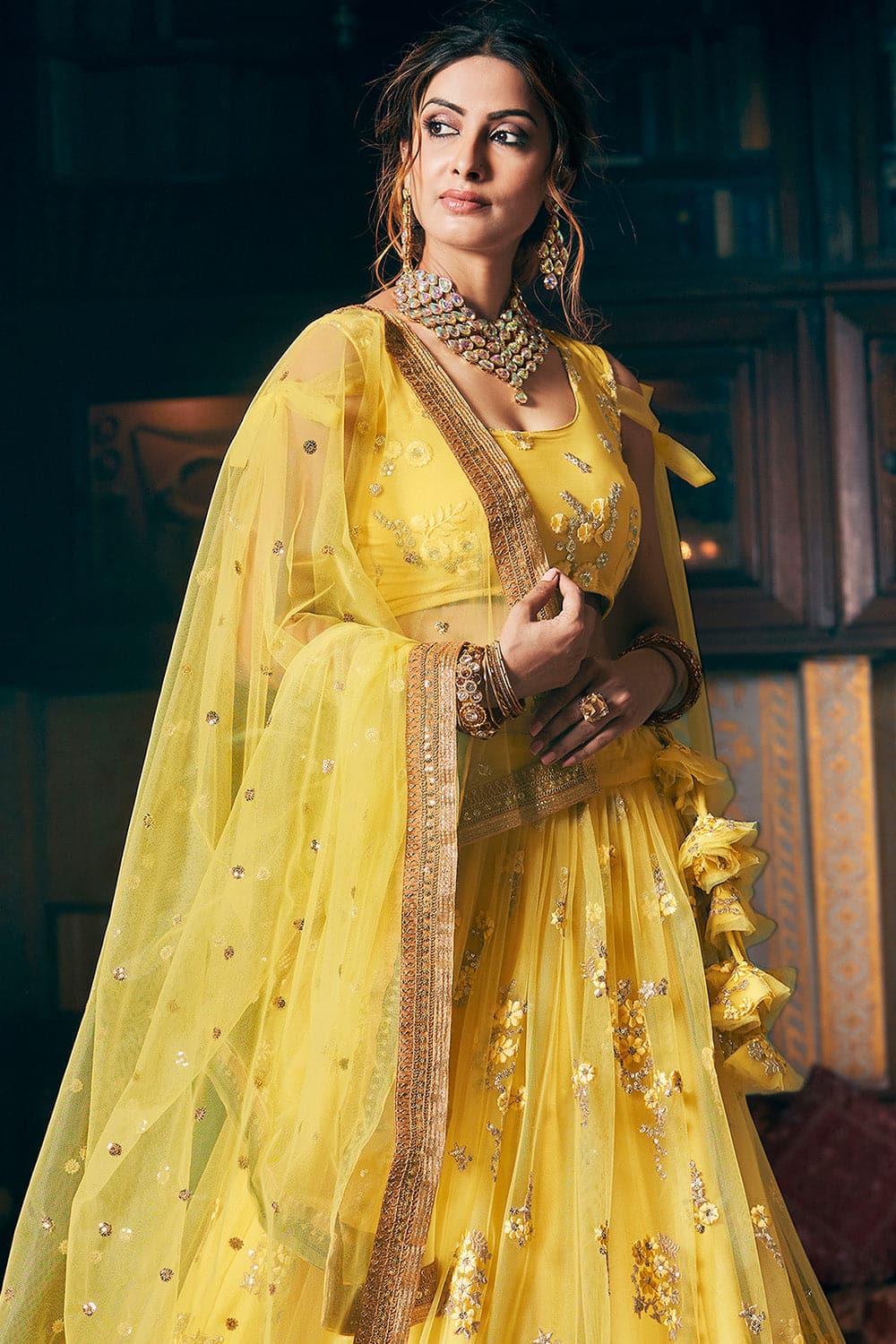 Yellow lehenga online for haldi online