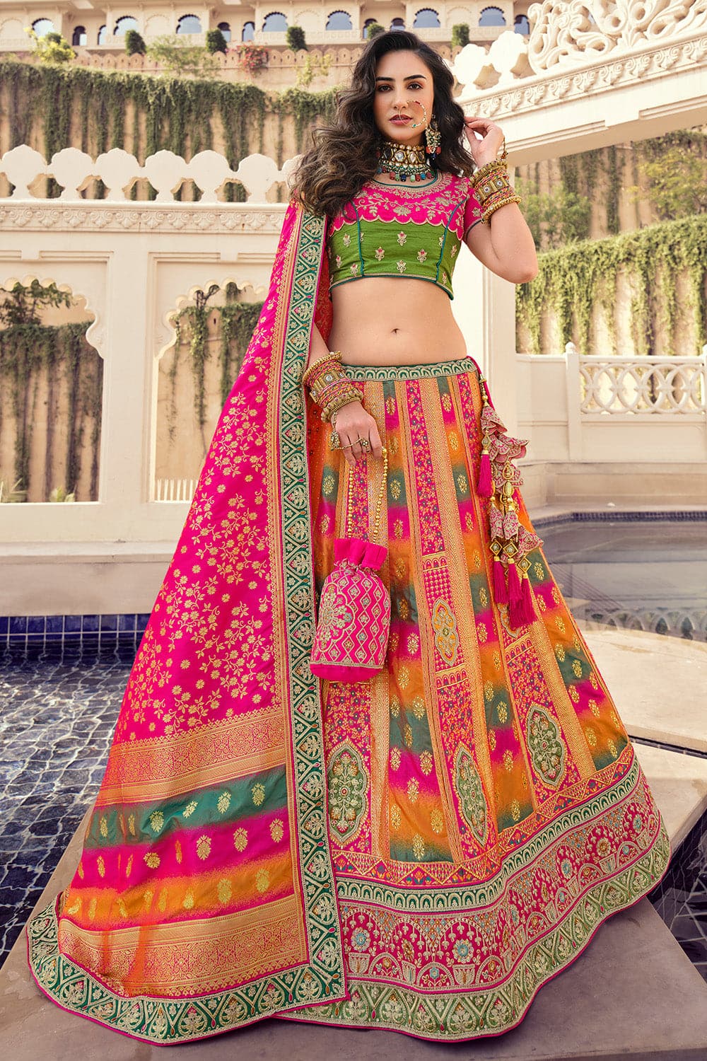 Buy Multi Colour Lehenga for Women Online from Joshindia