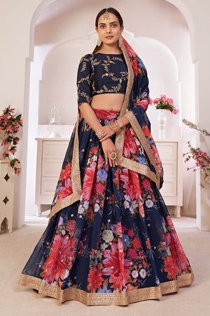 Navy Blue Lehenga Choli