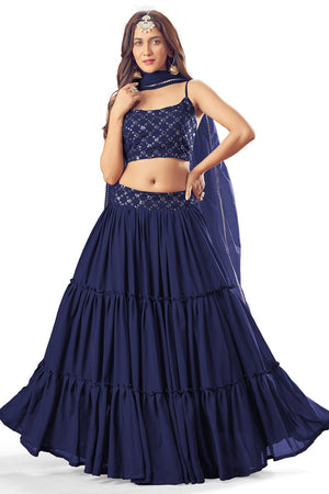 Navy Blue Lehenga Choli