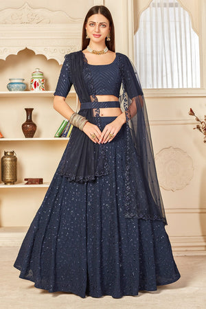 Navy Blue Lehenga Choli