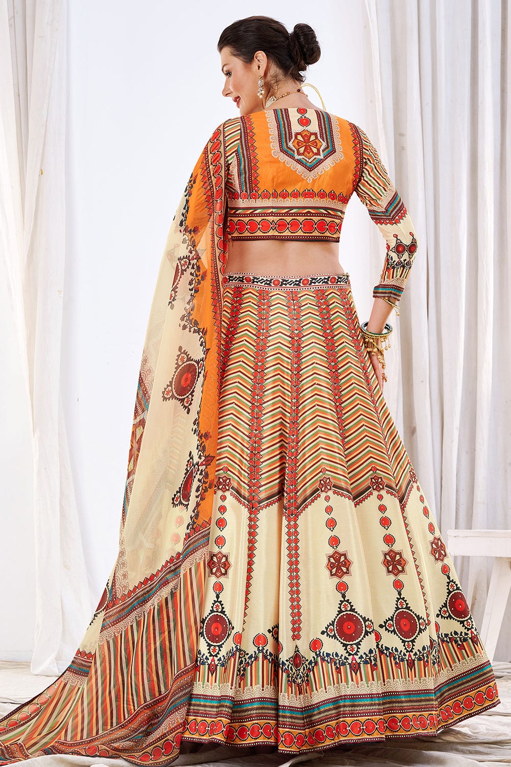 Buy Latest Off-White Color Lehenga Choli Online at Best Price