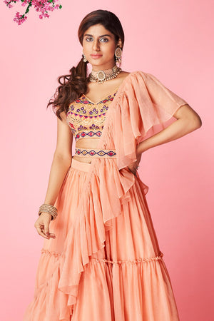 Peach Lehenga Choli