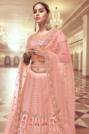 peach lehenga choli