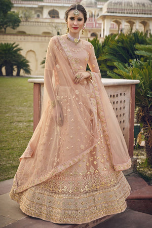Peach Lehenga Choli