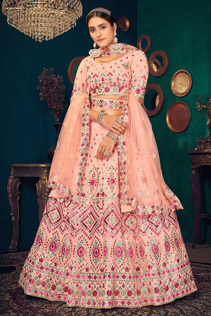 Peach Lehenga Choli