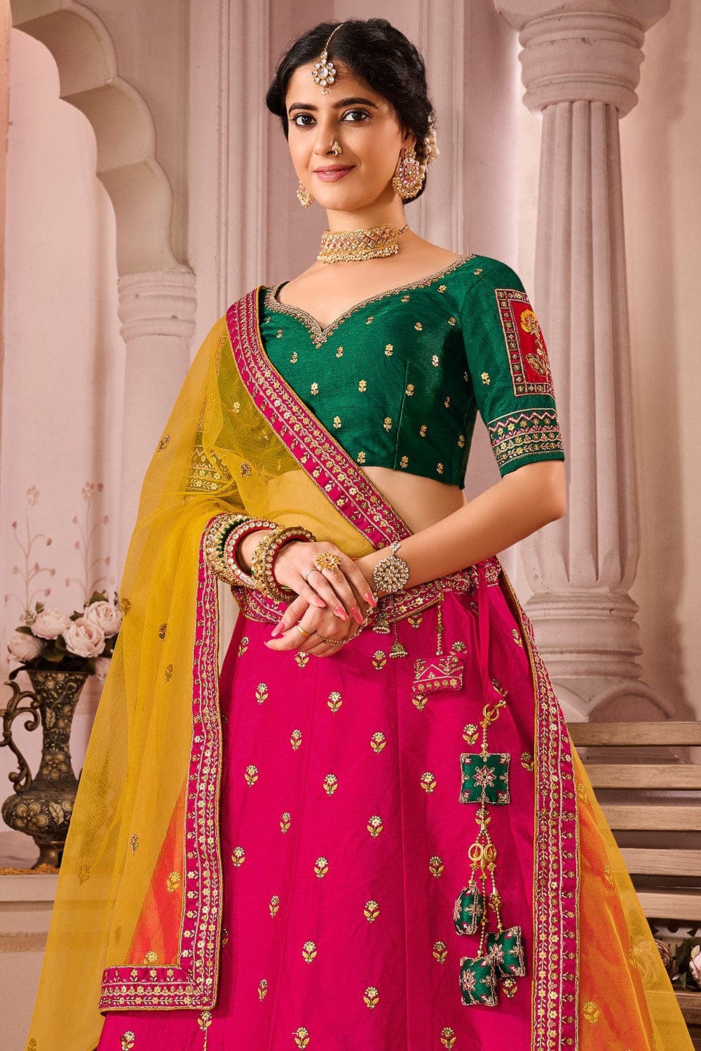 Pink Lehenga Jewellery Design/ Pink Lehenga With Jewelry design ideas  @Preety collection - YouTube