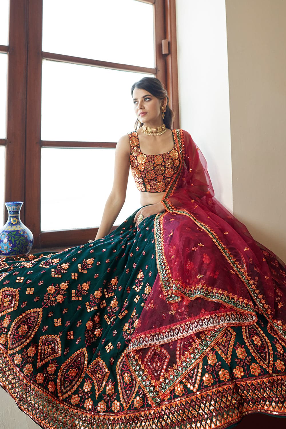 Lemon Yellow Bollywood Style Lehenga with heavy Embroidery w