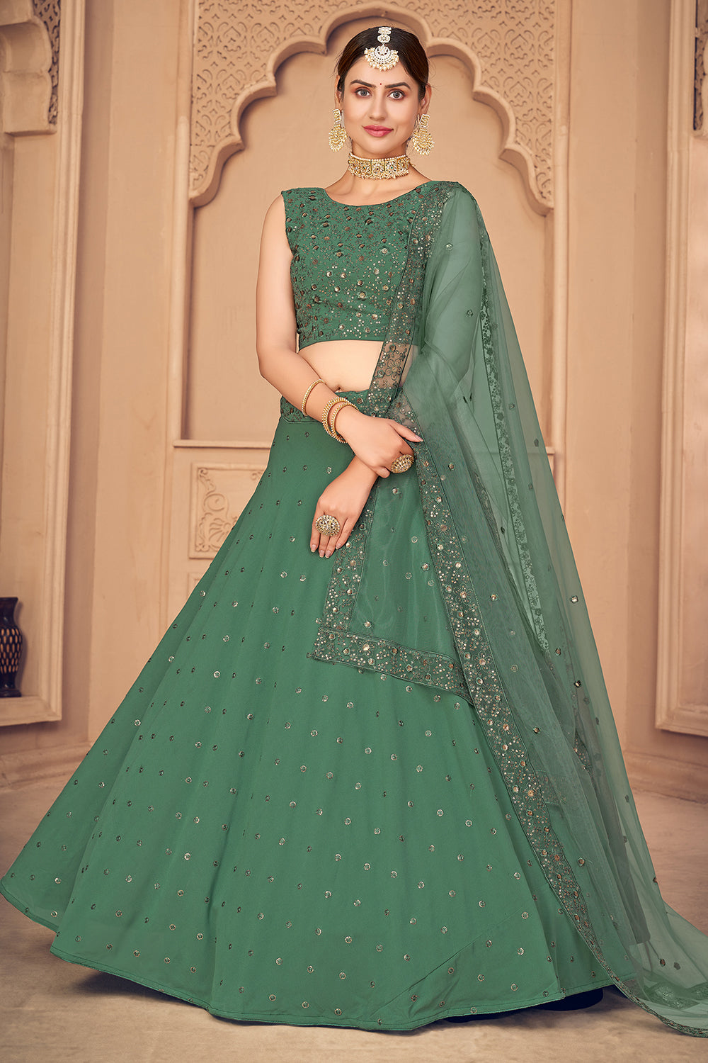 Sea green lehenga choli hotsell