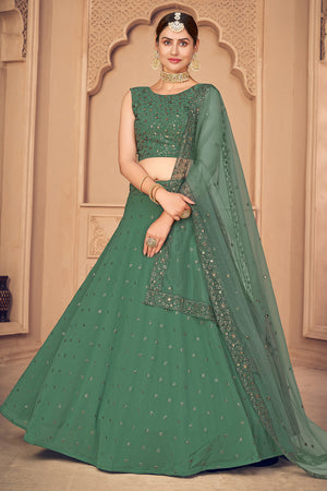 green lehenga choli