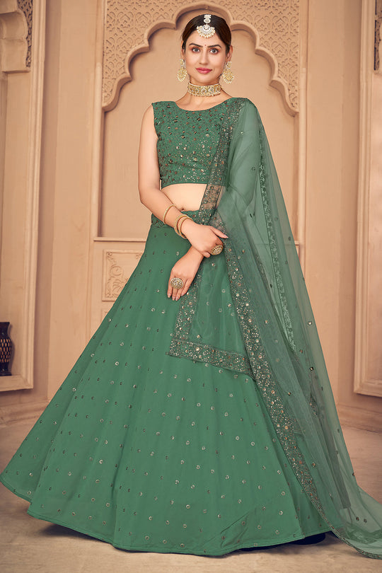 green lehenga choli