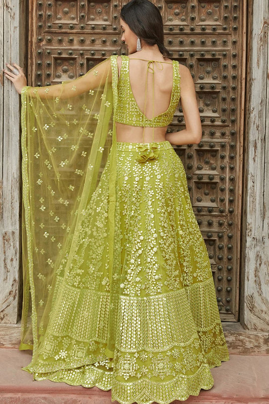 green lehenga choli