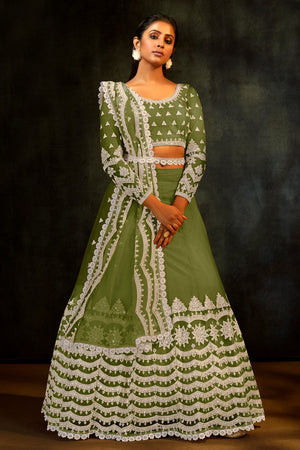 Sheen Green Lehenga Choli