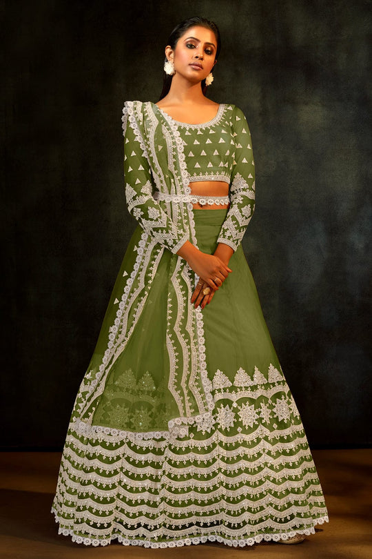 green lehenga choli