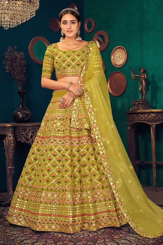 green lehenga choli