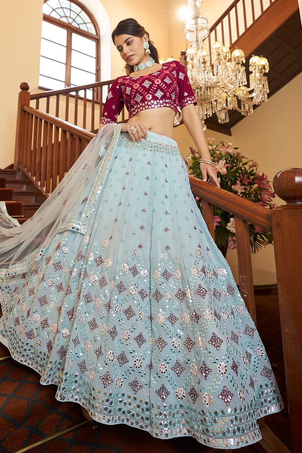 Embellished Party Wear Lehenga Choli With Dupatta Embroidery Work – Cygnus  Fashion