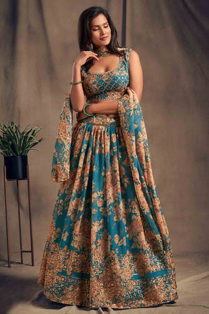 Sky Blue Lehenga Choli