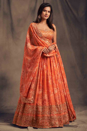 Tangerine Orange Lehenga Choli