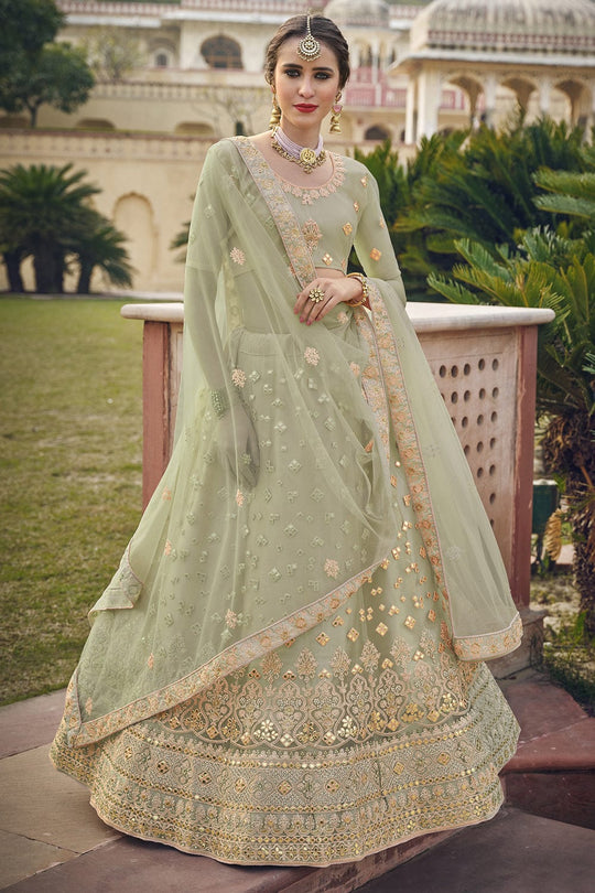 green lehenga choli