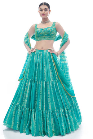 Turquoise Blue Lehenga Choli