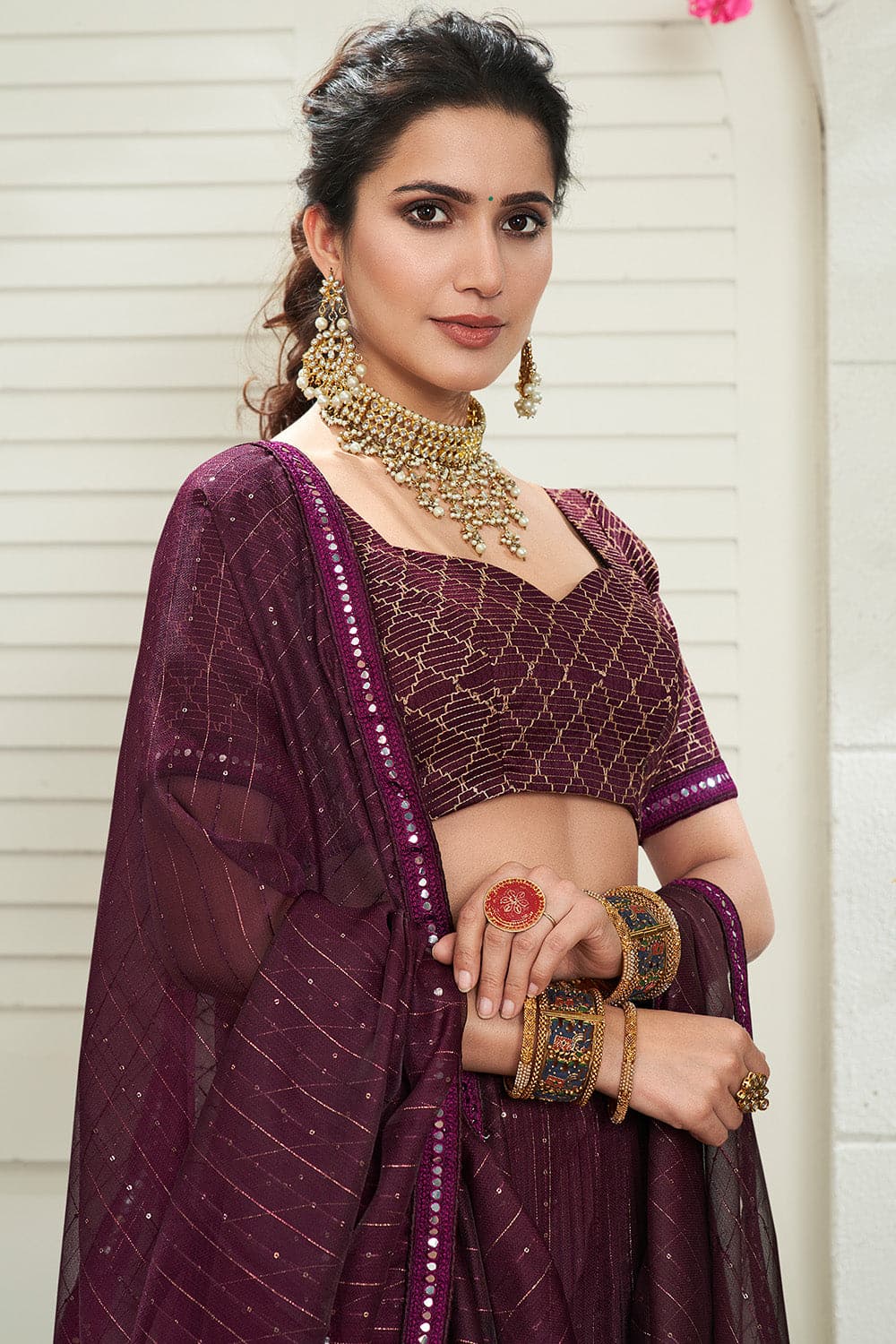 lehenga choli wine purple lehenga choli silk saree online 32115606061249