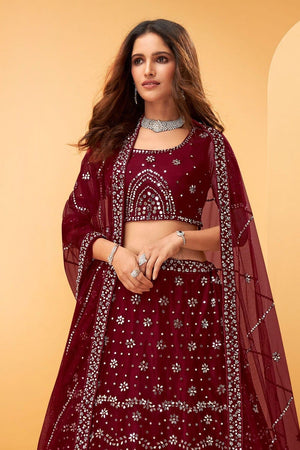 Wine Red Lehenga Choli