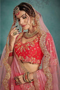 Lehenga Imperial Red Zari Work Lehenga saree online