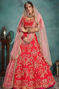 Lehenga Imperial Red Zari Work Lehenga saree online