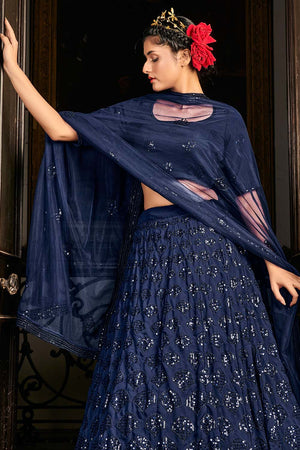Indigo Blue Designer Lehenga