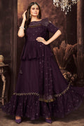 purple lehenga