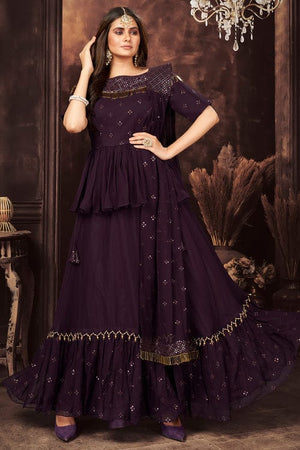 purple lehenga