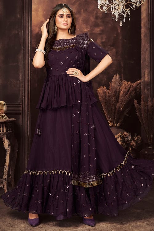 purple lehenga