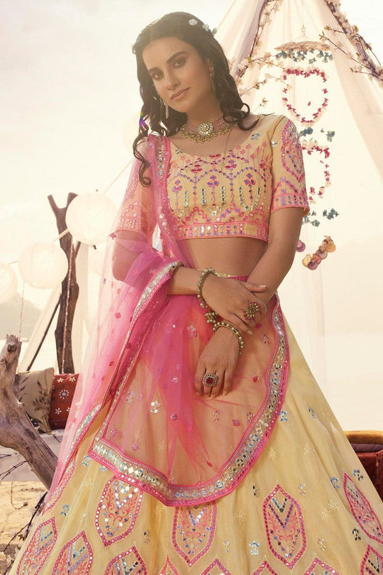 Laguna Yellow Organza Designer Lehenga