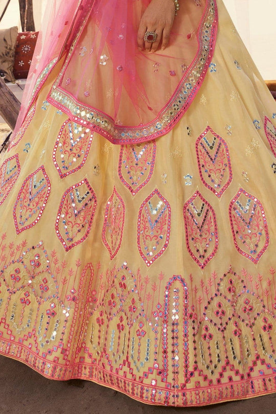 Laguna Yellow Organza Designer Lehenga