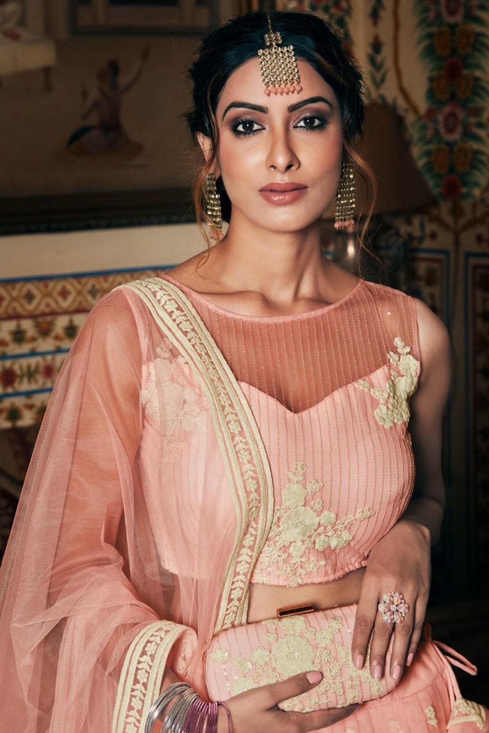 Buy Pastel Pink Designer Lehenga Choli online Karagiri