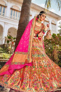 Salmon Orange Lehenga