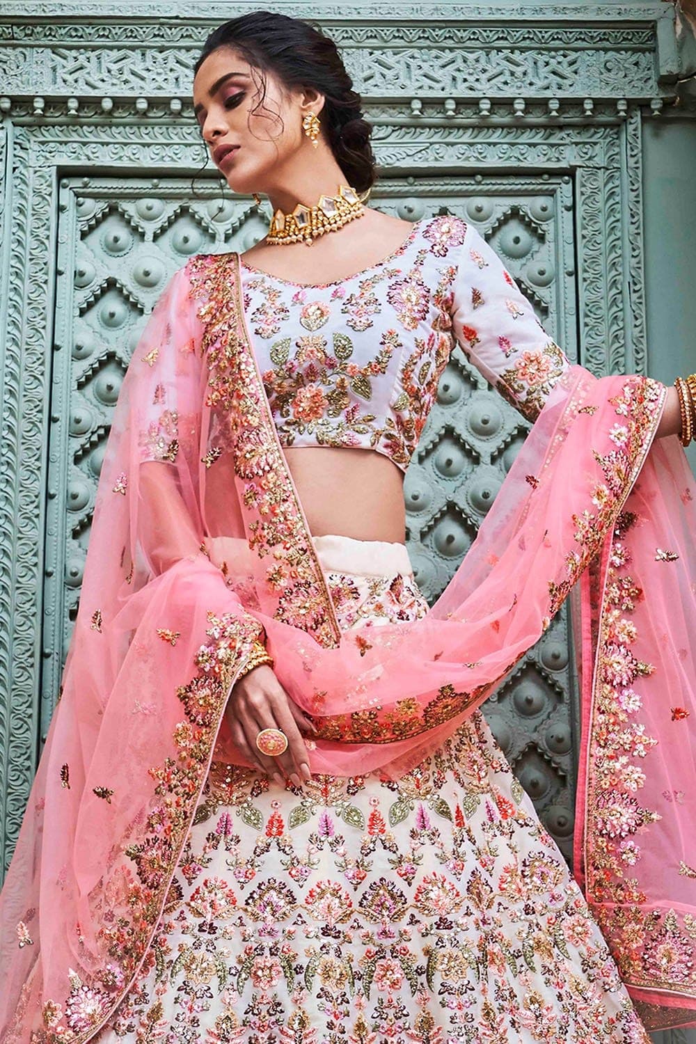 Embroidery Work White Designer Lehenga Choli for Sangeet, Engagement or Any  Special Occasion Partywear Wedding Wear Dance Wear - Etsy
