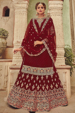 Maroon Lehenga Suit