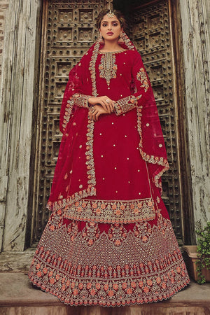 Scarlet Red Lehenga Suit