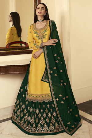 Yellow Green Lehenga Suit