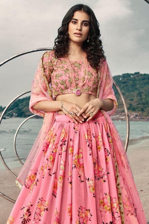 organza lehenga 