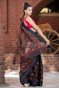 Linen Saree Beautiful Black Cotton Linen Saree saree online