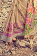 Linen Saree Beautiful Tan Brown Linen Saree saree online