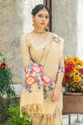 Beige Colour Linen Blend Saree