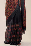 printed linen saree