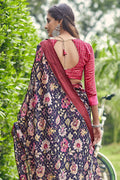 Linen Saree Blush Red Linen Saree saree online
