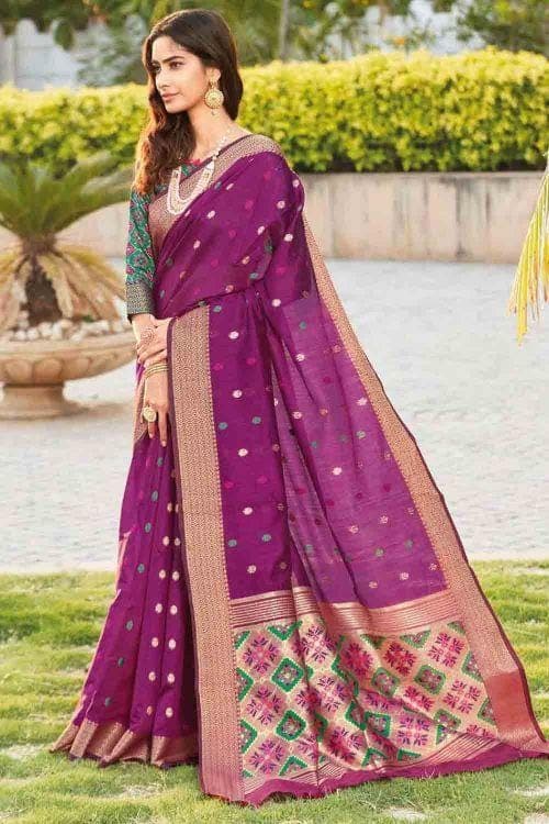 Linen Saree Boysenberry Purple Linen Saree saree online