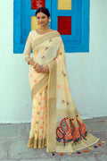 linen saree design 