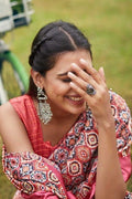 Linen Saree Candy Red Linen Saree saree online